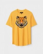 Yellow Unisex Polyster Regular Fit Printed Round Neck T-Shirt
