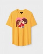 Yellow Unisex Polyster Regular Fit Printed Round Neck T-Shirt