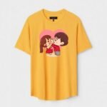 Yellow Unisex Polyster Regular Fit Printed Round Neck T-Shirt