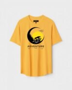 Yellow Unisex Polyster Regular Fit Printed Round Neck T-Shirt