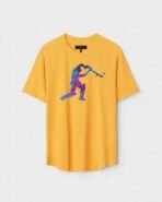 Yellow Unisex Polyster Regular Fit Printed Round Neck T-Shirt