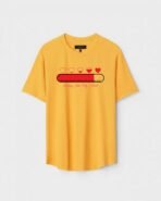 Yellow Unisex Polyster Regular Fit Printed Round Neck T-Shirt