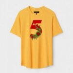 Yellow Unisex Polyster Regular Fit Printed Round Neck T-Shirt