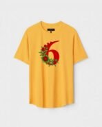 Yellow Unisex Polyster Regular Fit Printed Round Neck T-Shirt