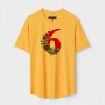 Yellow Unisex Cotton Regular Fit Printed Round Neck T-Shirt