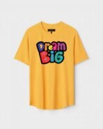 Yellow Unisex Polyster Regular Fit Printed Round Neck T-Shirt