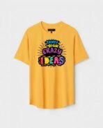 Yellow Unisex Polyster Regular Fit Printed Round Neck T-Shirt