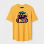 Yellow Unisex Polyster Regular Fit Printed Round Neck T-Shirt