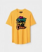 Yellow Unisex Polyster Regular Fit Printed Round Neck T-Shirt