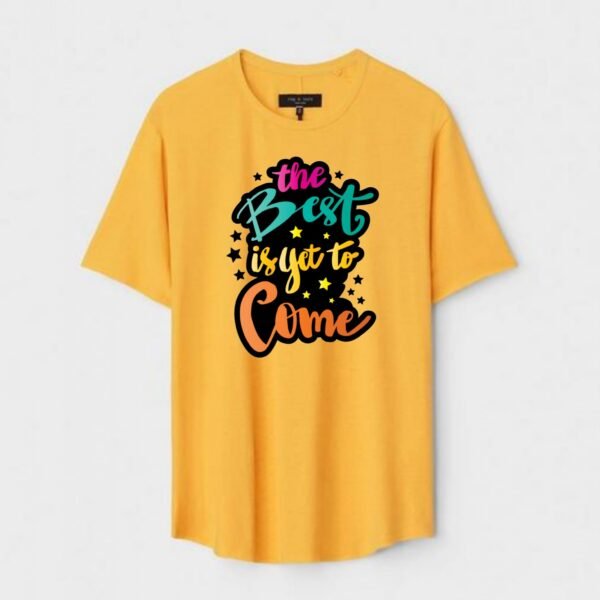 Yellow Unisex Cotton Regular Fit Printed Round Neck T-Shirt