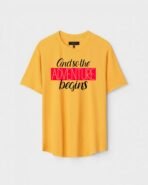 Yellow Unisex Polyster Regular Fit Printed Round Neck T-Shirt