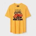 Yellow Unisex DOT KNIT Regular Fit Printed Round Neck T-Shirt