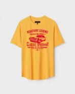 Yellow Unisex Polyster Regular Fit Printed Round Neck T-Shirt