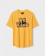 Yellow Unisex Cotton Regular Fit Printed Round Neck T-Shirt
