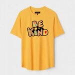 Yellow Unisex DOT KNIT Regular Fit Printed Round Neck T-Shirt