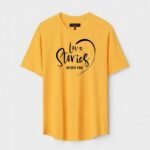 Yellow Unisex Cotton Regular Fit Printed Round Neck T-Shirt