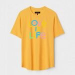 Yellow Unisex Polyster Regular Fit Printed Round Neck T-Shirt