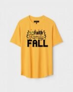 Yellow Unisex Polyster Regular Fit Printed Round Neck T-Shirt