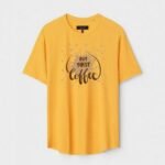 Yellow Unisex Polyster Regular Fit Printed Round Neck T-Shirt