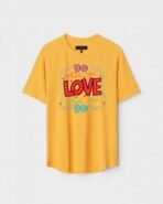 Yellow Unisex Polyster Regular Fit Printed Round Neck T-Shirt