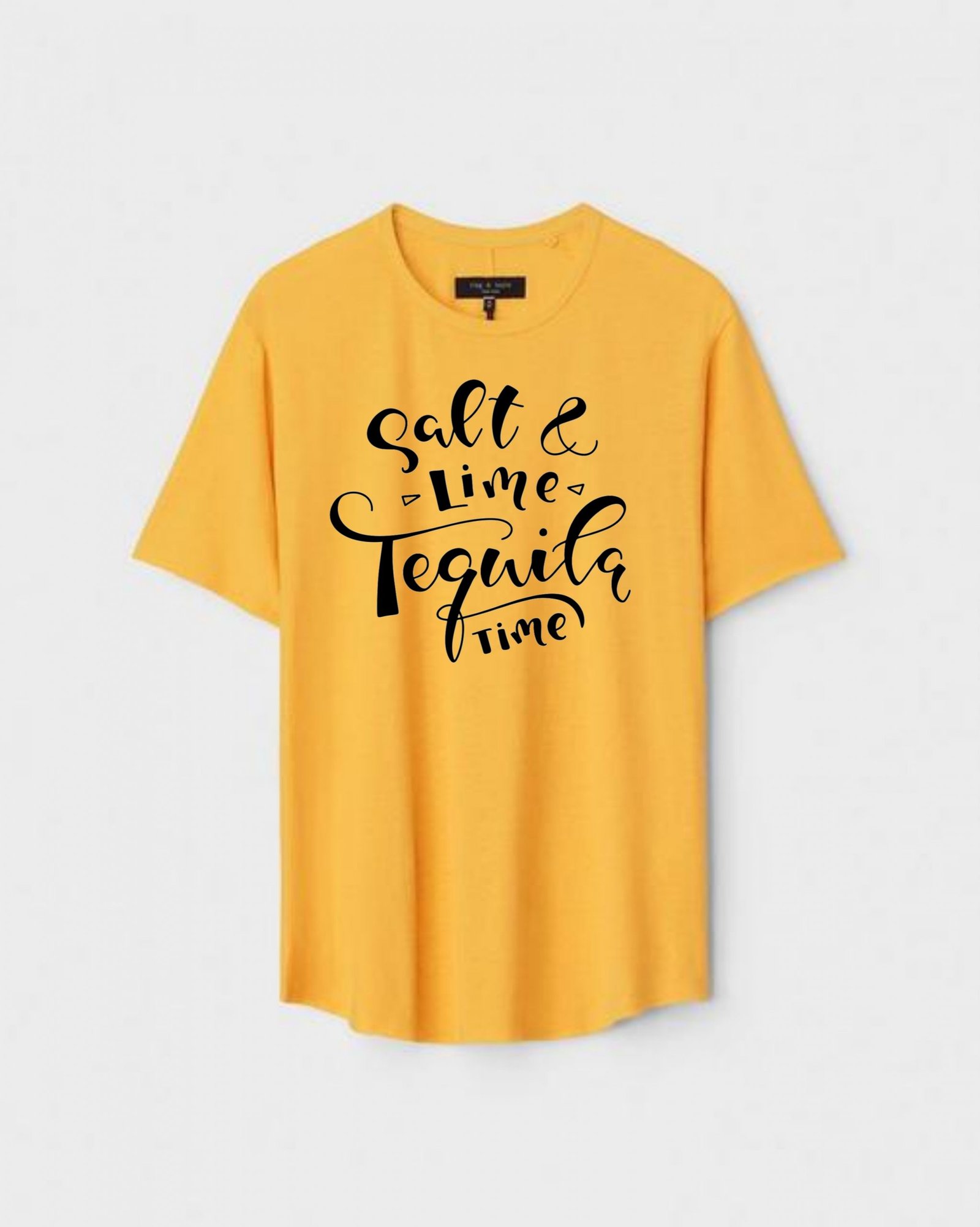 YLW-CTN-P-003-scaled-1.jpg Yellow Unisex DOT KNIT Regular Fit Printed Round Neck T-Shirt - Image 1