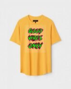 Yellow Unisex Polyster Regular Fit Printed Round Neck T-Shirt