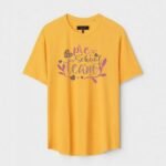 Yellow Unisex Polyster Regular Fit Printed Round Neck T-Shirt