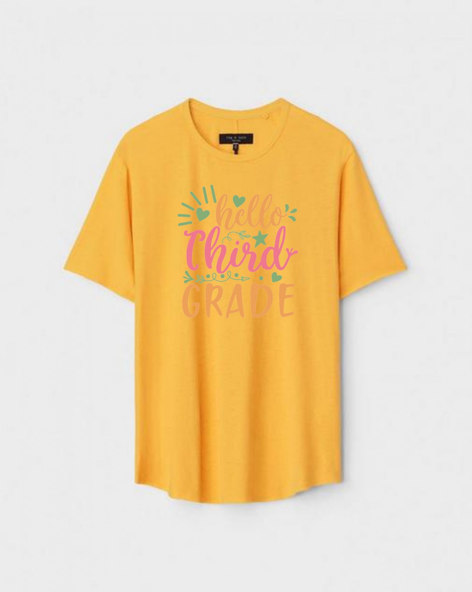 YLW-CTN-P-007-scaled-1.jpg Yellow Unisex DOT KNIT Regular Fit Printed Round Neck T-Shirt - Image 1