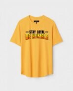 Yellow Unisex Cotton Regular Fit Printed Round Neck T-Shirt