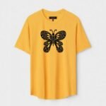 Yellow Unisex Cotton Regular Fit Printed Round Neck T-Shirt