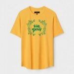 Yellow Unisex Polyster Regular Fit Printed Round Neck T-Shirt