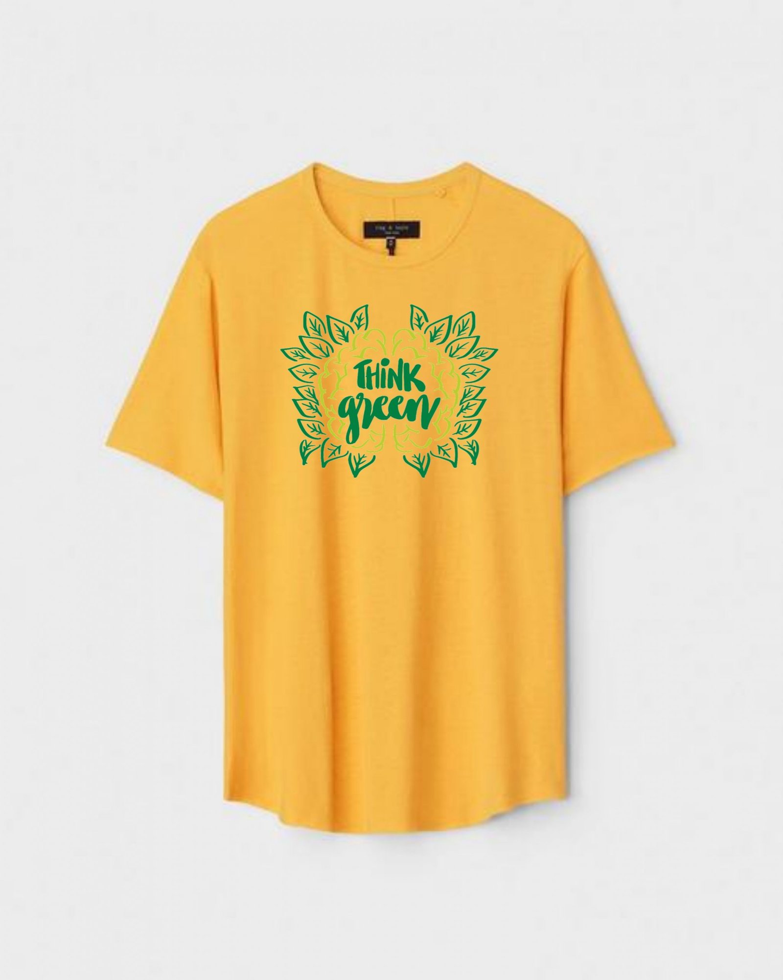 YLW-CTN-Q-004-scaled-1.jpg Yellow Unisex DOT KNIT Regular Fit Printed Round Neck T-Shirt - Image 1