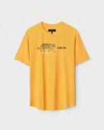 Yellow Unisex Polyster Regular Fit Printed Round Neck T-Shirt