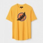 Yellow Unisex DOT KNIT Regular Fit Printed Round Neck T-Shirt