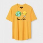 Yellow Unisex Polyster Regular Fit Printed Round Neck T-Shirt