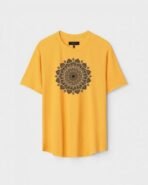 Yellow Unisex Polyster Regular Fit Printed Round Neck T-Shirt
