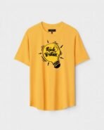 Yellow Unisex Cotton Regular Fit Printed Round Neck T-Shirt