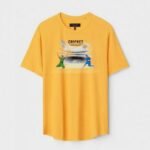 Yellow Unisex Polyster Regular Fit Printed Round Neck T-Shirt