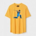 Yellow Unisex Cotton Regular Fit Printed Round Neck T-Shirt