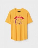 Yellow Unisex Polyster Regular Fit Printed Round Neck T-Shirt