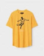 Yellow Unisex Polyster Regular Fit Printed Round Neck T-Shirt