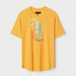 Yellow Unisex Polyster Regular Fit Printed Round Neck T-Shirt