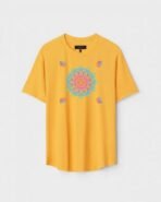 Yellow Unisex Cotton Regular Fit Printed Round Neck T-Shirt