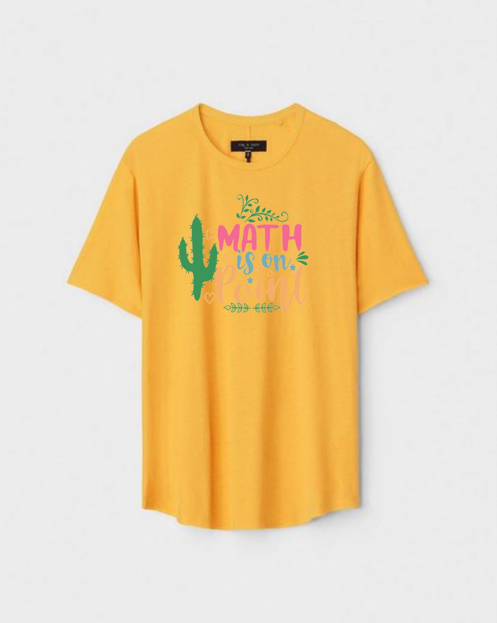 YLW-CTN-S-005-scaled-1.jpg Yellow Unisex Polyster Regular Fit Printed Round Neck T-Shirt - Image 1