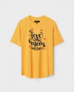 Yellow Unisex Polyster Regular Fit Printed Round Neck T-Shirt