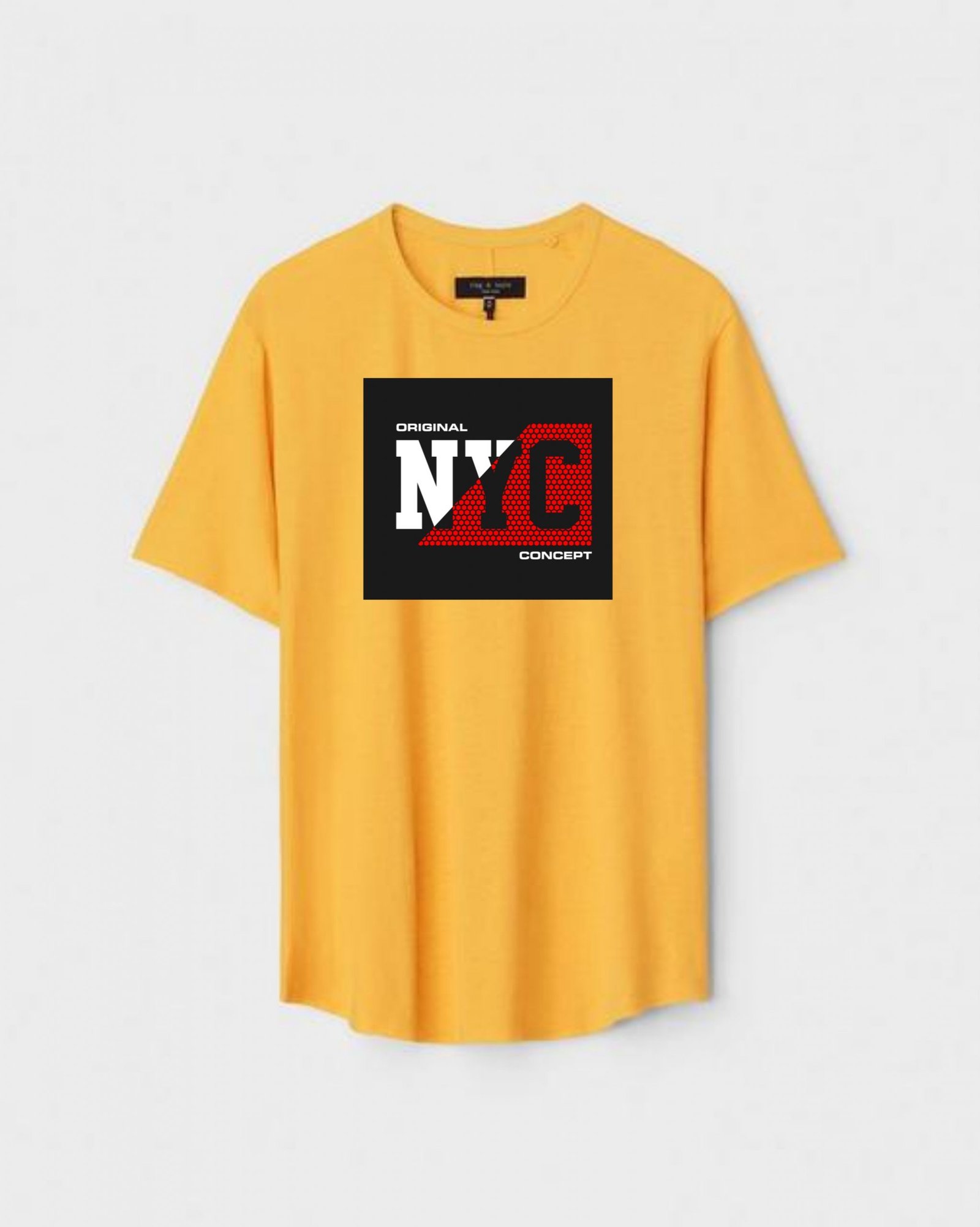 YLW-CTN-T-002-scaled-1.jpg Yellow Unisex Cotton Regular Fit Printed Round Neck T-Shirt - Image 1