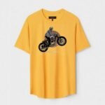 Yellow Unisex DOT KNIT Regular Fit Printed Round Neck T-Shirt
