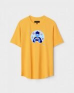 Yellow Unisex Cotton Regular Fit Printed Round Neck T-Shirt