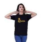 Cotton Regular Fit Printed Round Neck T-Shirt For Women