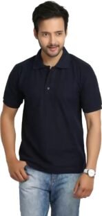 One-H Men's Polo Neck Short Sleeve Casual Tshirt Combo of Dark Blue, Red, Black colors (Pack of 3) - Image 4